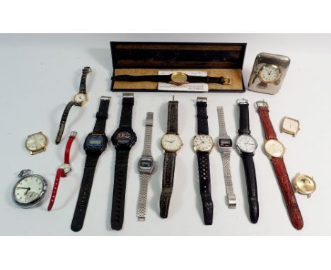 A group of various watches including Sekonda, Asahi, Casio etc.