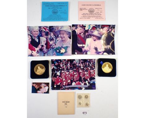 Gloucester Cathedral Distribution of The Royal Maundy collection including a 2003 Maundy set uncirculated, two 1953-2003 Coro