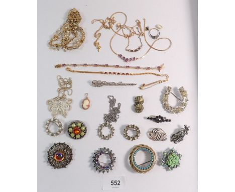 A box of vintage costume jewellery 