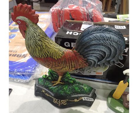 Cast iron cockerel doorstop, L: 36 cm. P&amp;P Group 3 (£25+VAT for the first lot and £5+VAT for subsequent lots) 