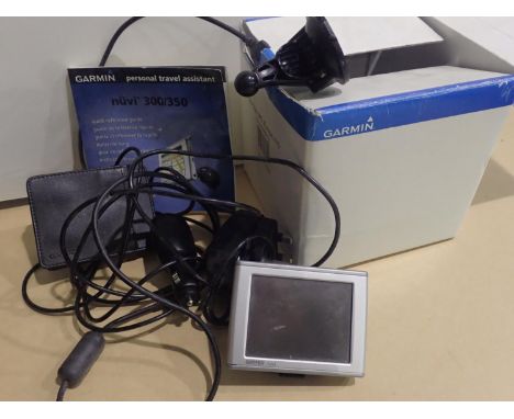 Boxed Garmin NUVI 300/350 GPS system with power leads and instructions. P&amp;P Group 1 (£14+VAT for the first lot and £1+VAT