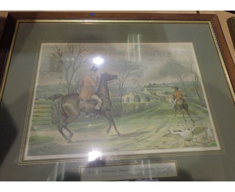H Watkins Wild (19th century) lithograph, Cigar Versus Sport, number 5 in a series of hunting prints, published by Richard Ja