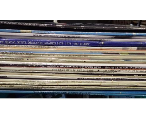 Two boxes of mixed items to include LPs, jigsaws, ceramic, glass and a mirror. Not available for in-house P&amp;P, contact Pa