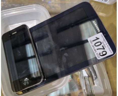 Samsung 6 inch tablett and apple iPhone4, no charges or leads. P&amp;P Group 1 (£14+VAT for the first lot and £1+VAT for subs