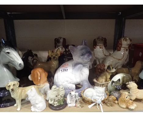 Large collection of ceramic dogs and other animal figures (30). Not available for in-house P&amp;P, contact Paul O'Hea at Mai