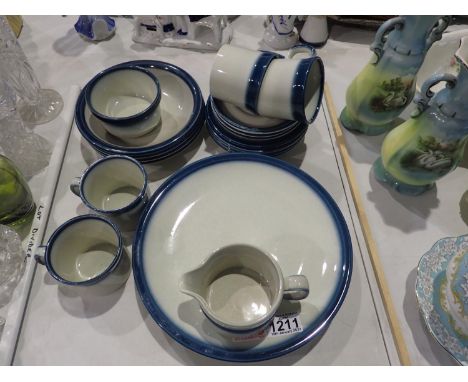 Wedgwood twenty two pieces Blue Pacific part ceramic dinner service. Not available for in-house P&amp;P, contact Paul O'Hea a