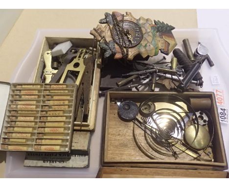 Collection of clock parts, pendulums etc and a small cuckoo clock. Not available for in-house P&amp;P, contact Paul O'Hea at 
