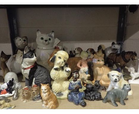 Large collection of ceramic dogs and other animal figures (30). Not available for in-house P&amp;P, contact Paul O'Hea at Mai