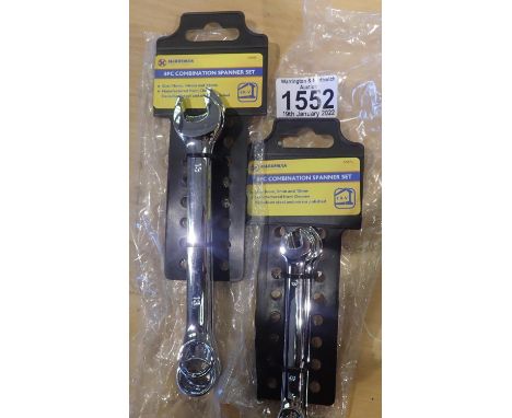 Marksman three piece combination spanner set 13-15mm and a small three piece combination spanner set (8-10mm). P&amp;P Group 