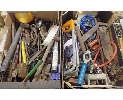 Two boxes of mixed hand tools. Not available for in-house P&amp;P, contact Paul O'Hea at Mailboxes on 01925 659133 