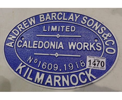 Cast iron Caledonia Works Kilmarnock wall plaque, L: 26 cm. P&amp;P Group 2 (£18+VAT for the first lot and £3+VAT for subsequ
