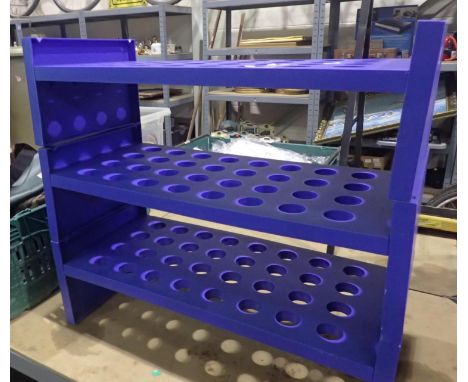Contemporary plastic three shelf shoe stand, 67 x 62 cm H. Not available for in-house P&amp;P, contact Paul O'Hea at Mailboxe