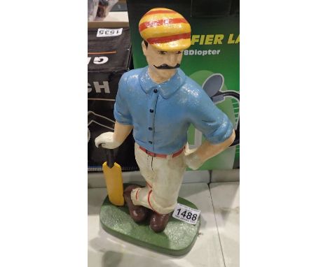 Cast iron cricketer doorstopper, H: 33 cm. P&amp;P Group 3 (£25+VAT for the first lot and £5+VAT for subsequent lots) 