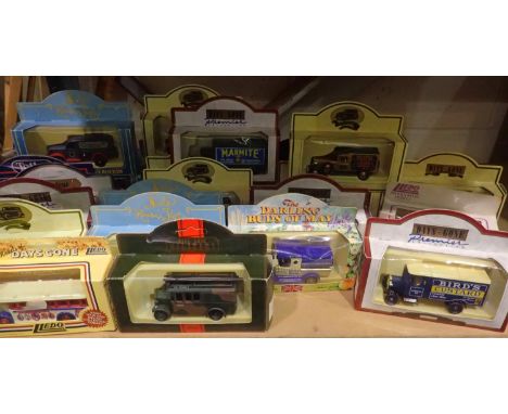 Shelf of boxed die cast model vehicles. Not available for in-house P&amp;P, contact Paul O'Hea at Mailboxes on 01925 659133 