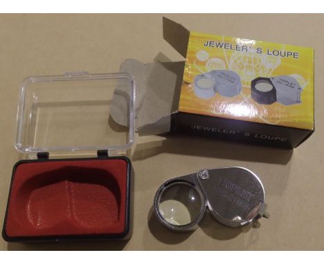 New old stock 30 x 21 stainless steel jewellers loupe. P&amp;P Group 1 (£14+VAT for the first lot and £1+VAT for subsequent l