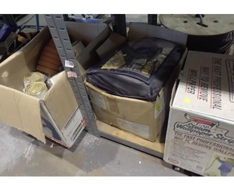 Three boxes of mixed workshop tools and a wallpaper stripper. Not available for in-house P&amp;P, contact Paul O'Hea at Mailb