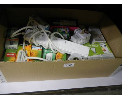 A box of light bulbs etc.,