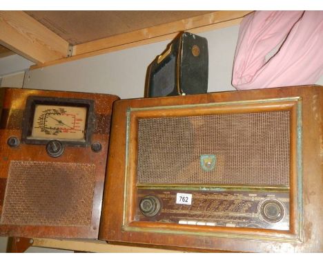 Three vintage radios.