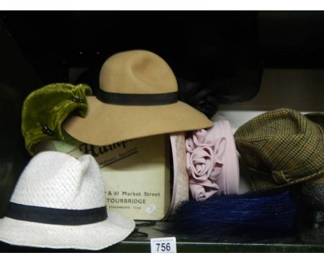 A mixed lot of vintage hats.