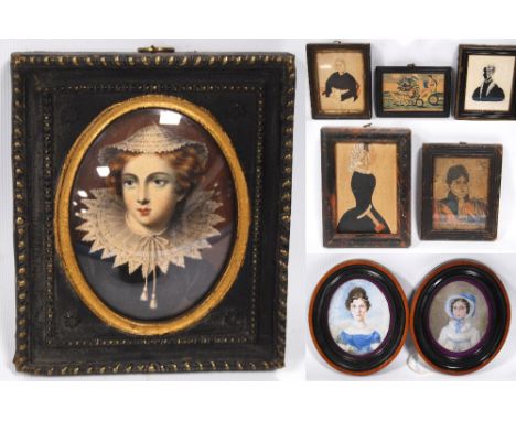 Group of portrait miniatures, profiles and studies.&nbsp; &nbsp;(8) 
