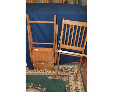 A pair of vintage wooden folding chairs. Postage unavailable 