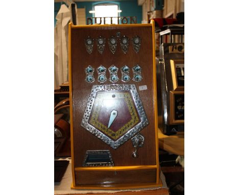 A vintage Bryans Bullion penny arcade game in GWO works with one new pence. With keys. Postage unavailable