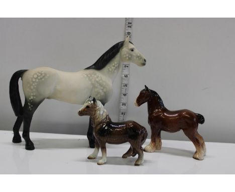 Three ceramic Horse figures including Beswick 