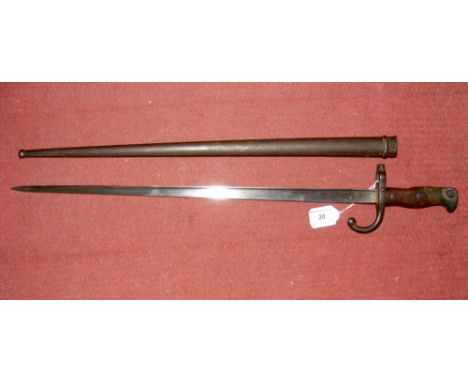A French sword bayonet with metal scabbard