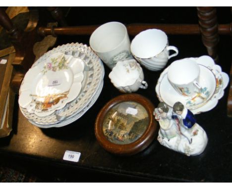 Selection of Royal related ceramic ware, Prattware pot lid, etc.