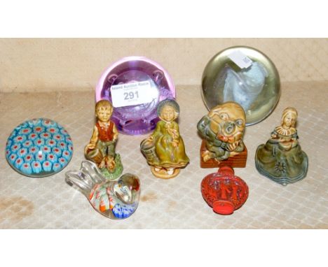 Oriental snuff box, Wade Whimsies, etc.