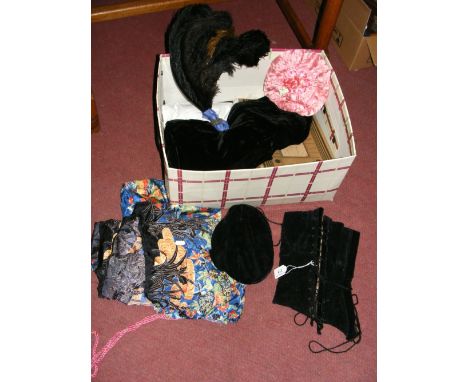 A 1920's vintage velvet jacket, night ware, etc.