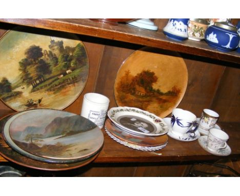 Various collectable ceramic ware, including Belleek cup and saucer