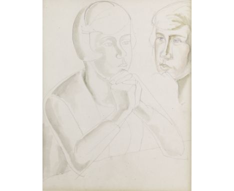 Jessica Dismorr (British, 1885-1939)Double Portrait pencil and watercolour31 x 24.4 cm. (12 1/8 x 9 5/8 in.)Executed circa 19