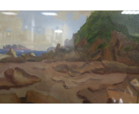 A. R. MCCARTHY (TONY)Malahide rockscapeSigned lower right Signed and titled versoOil on canvas board 25cms x 27 cms