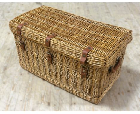 A Brexton Collection modern wicker travel hamper/picnic basket, complete with flask, containers etc., lined compressed paper 