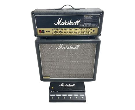 Marshall JVM 100 valve amplifier 410H, 375 watts, 230 volts L74cm; English made Marshall 1936 Vintage 2 x 12" speaker cabinet