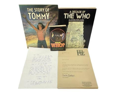 Pete Townshend 'The Who' - archive of correspondence with John Bycroft of Hull acknowledging receipt of various song lyrics s