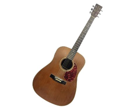 Tanglewood semi-acoustic guitar with Fishman preamp, mahogany back and solid cedar top L103cm; and a Rockbag electric guitar 