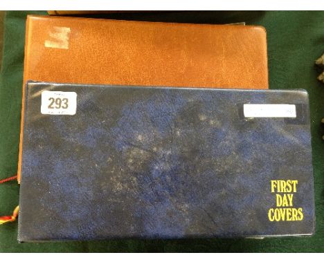 A postcard album and contents together with a photograph album and an album of First Day Covers.