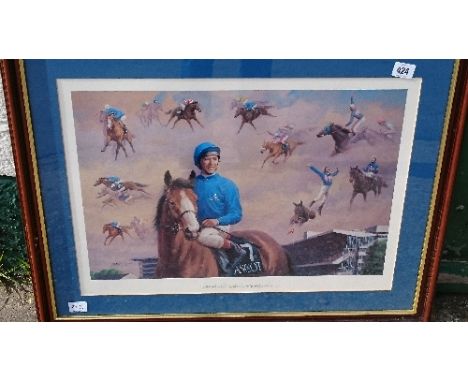 A framed and glazed print: Frankie Dettori's Ascot 7.