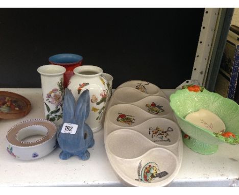 A modern Poole Pottery Vase together with a collection of various other china items.