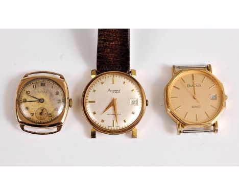 Three gentleman's wristwatches to include a Bulova quartz wristwatch, an Accurist manual wristwatch and a Durex manual wristw