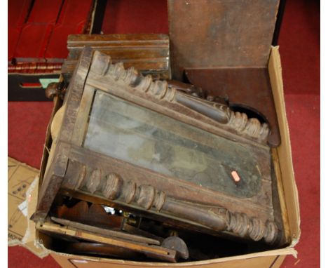 A large collection of clock cases and clock parts etc