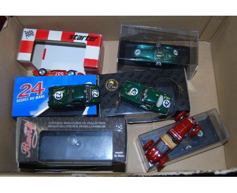 A box containing six various boxed 1/43 scale diecast, to include starter kits and Ixo models