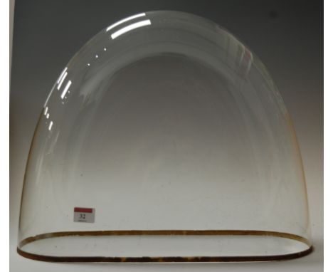 A Victorian glass clock dome, w.47cm, d.19cm, h.38cm