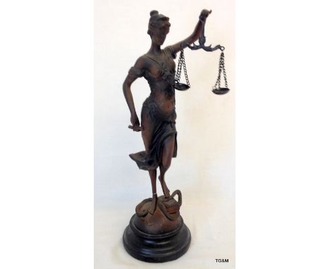 A figure of Justice with scales (repaired) 37cm high
