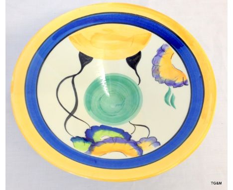 A Clarice Cliff Viscaria pattern style bowl 8 x 23