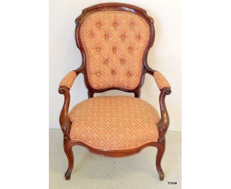 A Victorian button back nursing chair 