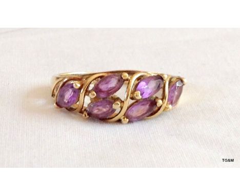 A ladies 9ct gold Amethyst ring size O