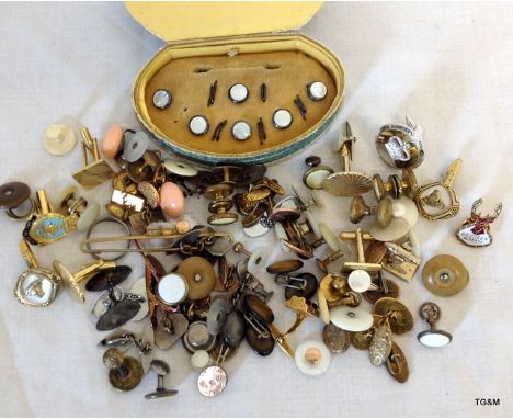 Quantity of collar studs and cufflinks etc